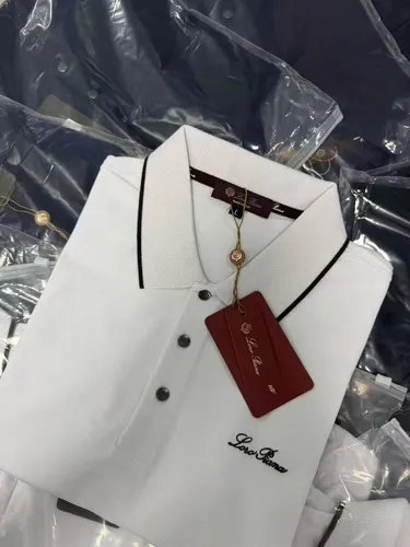 Polo Branca Gola Listra