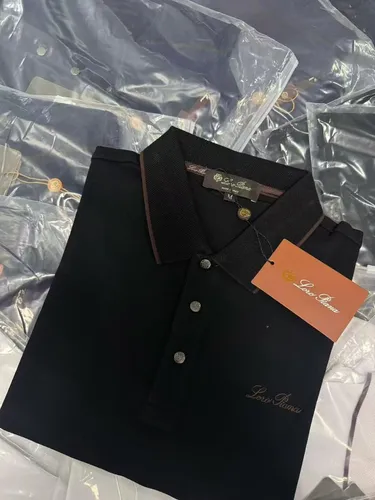 Polo Preta Gola Listra