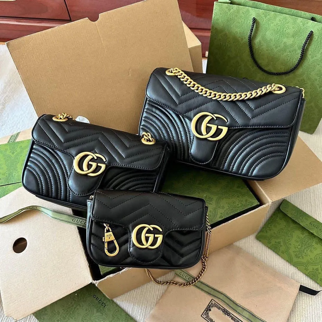 Bolsa GG Marmont Matelassê Preta