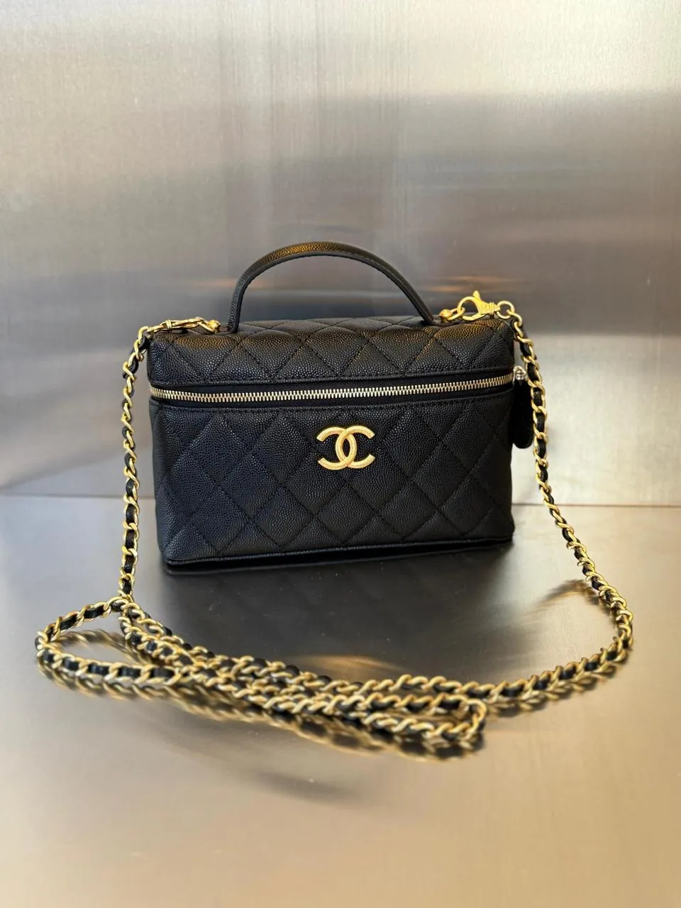 Bolsa Vanity Couro Preta