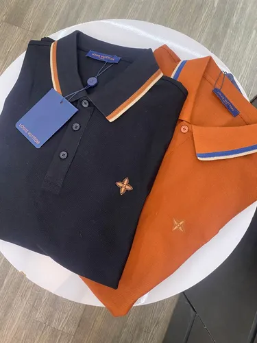 Polo Bicolor Marinho e Laranja